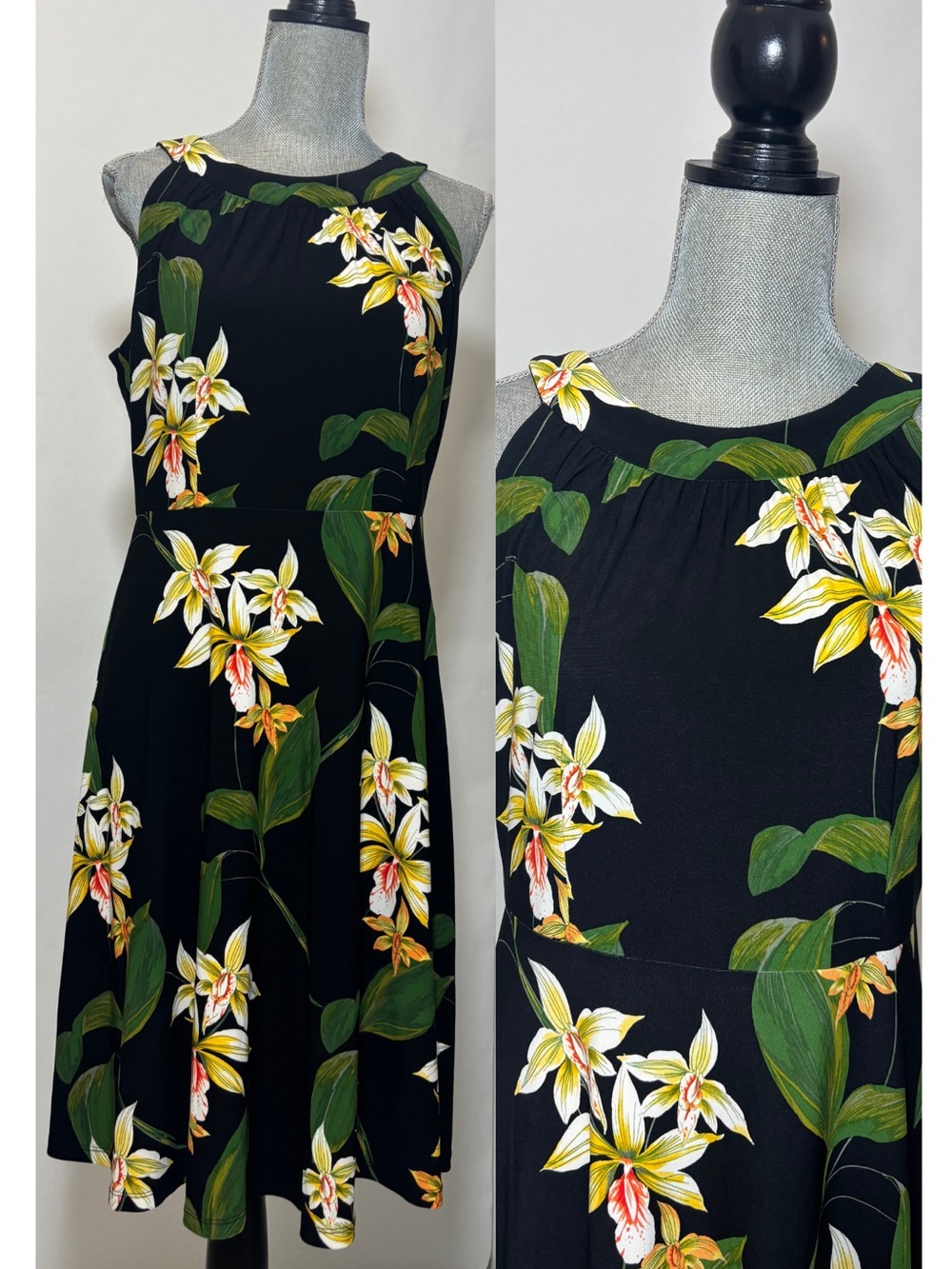 Tommy Hilfiger Tropical Resort Cruise Little Black Dress Floral Print NWT